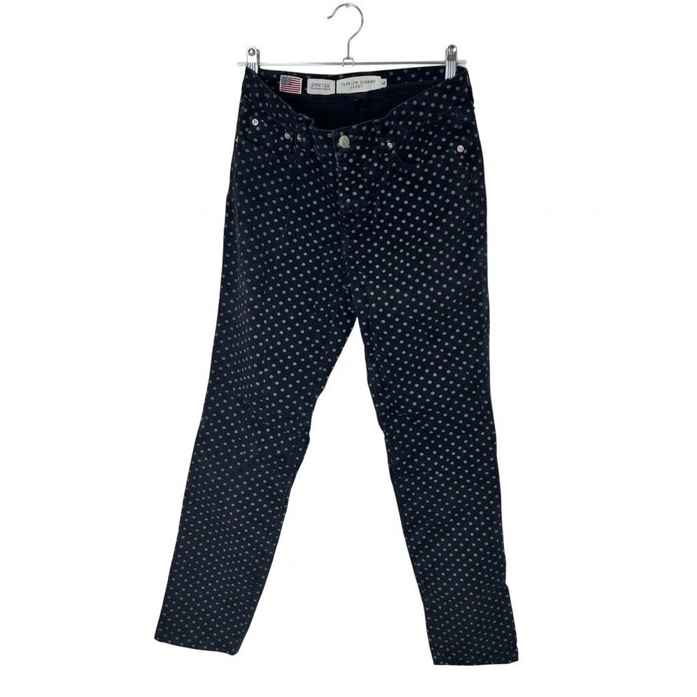 Fabrizio Gianni Jeans Womens 6 Black Polka Dot Stretch Slim Tapered Made in‎ USA